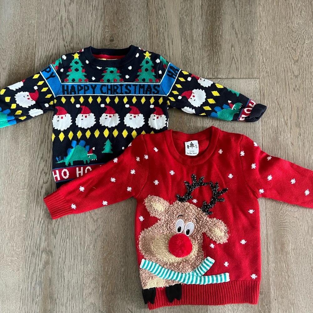 2 Kids Christmas Sweaters